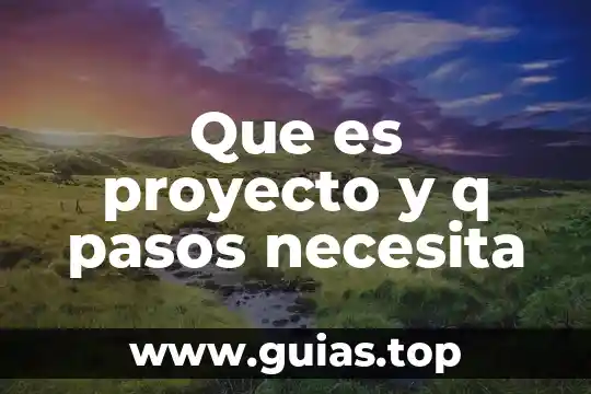 Que es proyecto y q pasos necesita