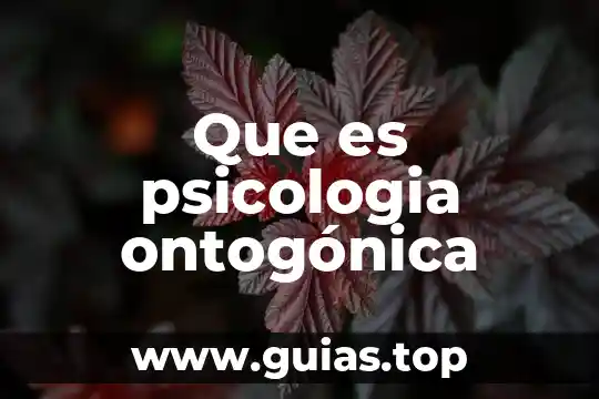 Tri en psicología que es 4 Que es psicologia ontogónica