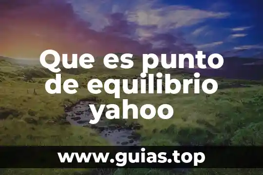 Que es el pensamiento visual yahoo 8 Que es punto de equilibrio yahoo