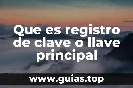 Registro de agua que es 3 Que es registro de clave o llave principal