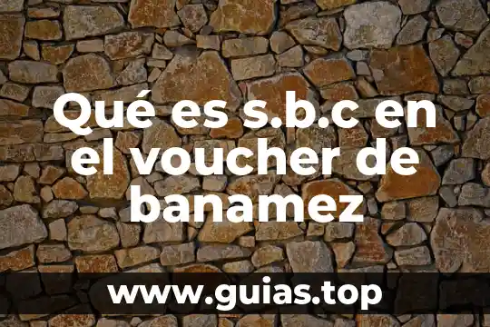 Conectivos lógicos que es 5 Qué es s.b.c en el voucher de banamez