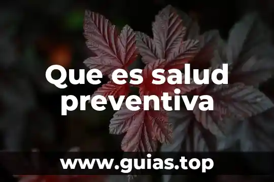Que es salud preventiva