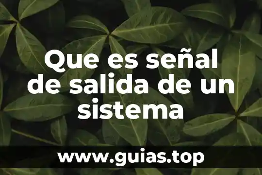 Que es una señal en sistemas de control 8 Que es señal de salida de un sistema