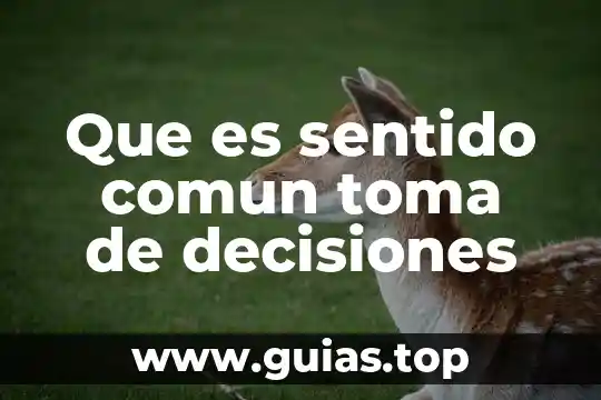 Que es tomar decisiones eticas 4 Que es sentido comun toma de decisiones