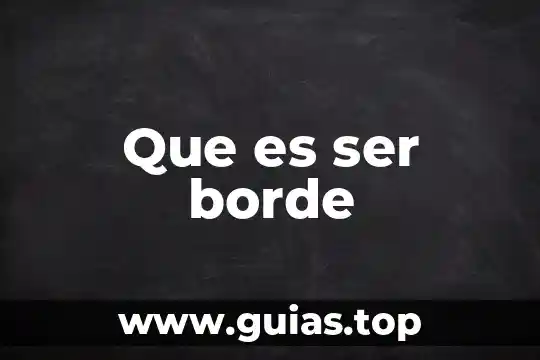 Que es ser un estudiante integral 5 Que es ser borde