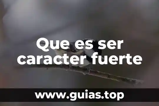 Qué es el carácter definición de autores 6 Que es ser caracter fuerte