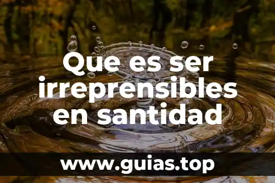 Que es ser un chamo 4 Que es ser irreprensibles en santidad