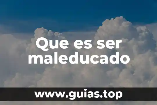 Que es la forma de ser de un individuo 4 Que es ser maleducado
