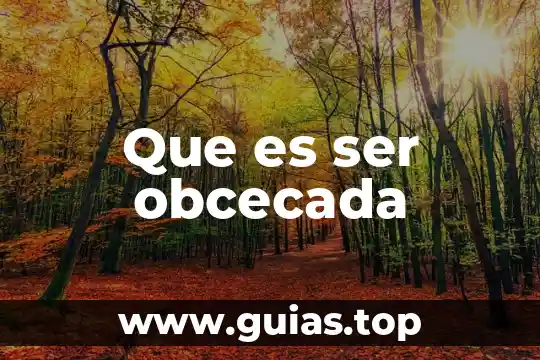 Que es la forma de ser de un individuo 5 Que es ser obcecada