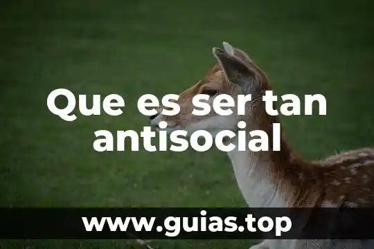 Qué es una sociedad antisocial 6 Que es ser tan antisocial