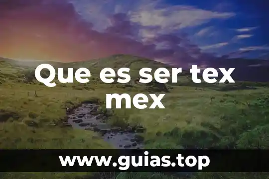 Que es la ida en un ser 8 Que es ser tex mex