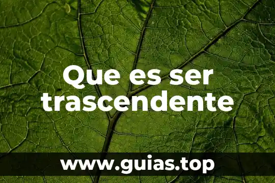 Que es ser un vacante 3 Que es ser trascendente
