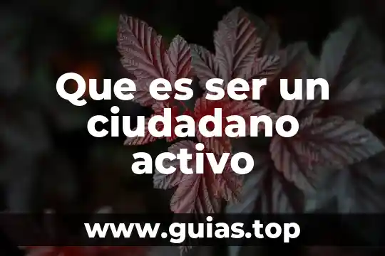Que es ser planta anual 7 Que es ser un ciudadano activo