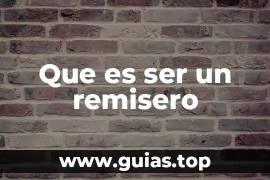 Que es ser humani 5 Que es ser un remisero