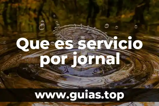 Que es servicio por jornal