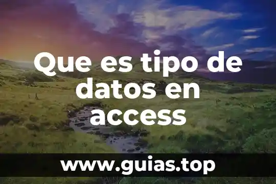 Que es una tabla en access y sus partes 5 Que es tipo de datos en access