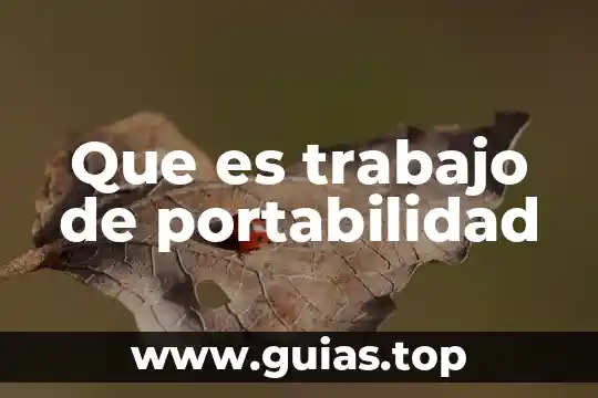 Que es una carta de portabilidad 4 Que es trabajo de portabilidad