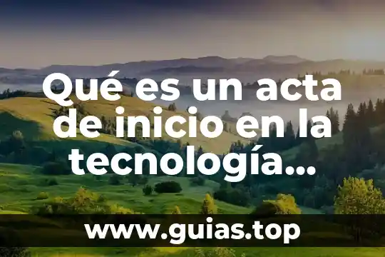 Que es la animación concepto 8 Qué es un acta de inicio en la tecnología concepto