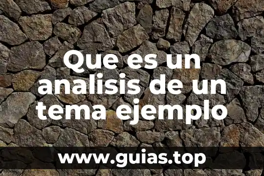 Qué es un concepto importante de algún tema 3 Que es un analisis de un tema ejemplo