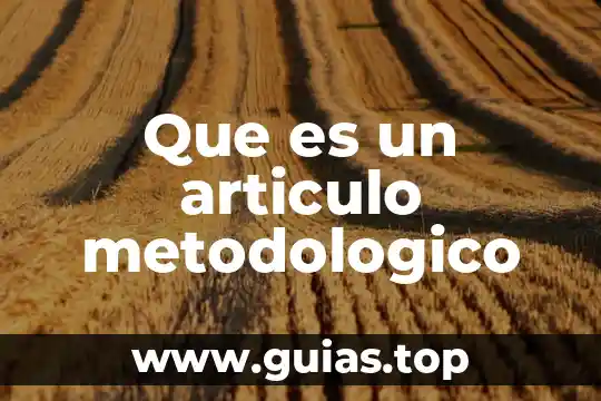 Qué es marco metodológico en una tesis 4 Que es un articulo metodologico