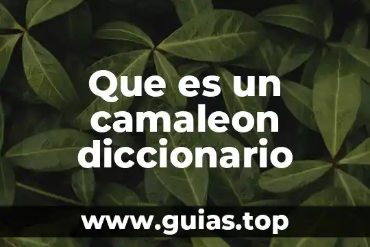 Que es el agua y de que esta hecha 5 Que es un camaleon diccionario