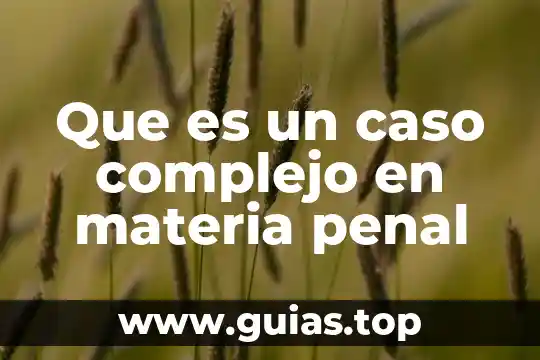 Que es la muerte en derecho penal 5 Que es un caso complejo en materia penal