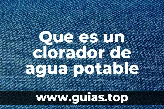 Que es la comision mundial del agua 6 Que es un clorador de agua potable