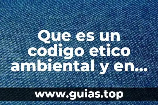 Análisis ético que es 8 Que es un codigo etico ambiental y en que consiste