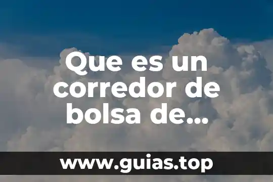 Que es la bolsa de cambio 3 Que es un corredor de bolsa de valores