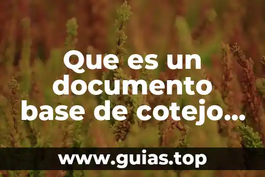 Que es un documento con autoforma 7 Que es un documento base de cotejo concepto