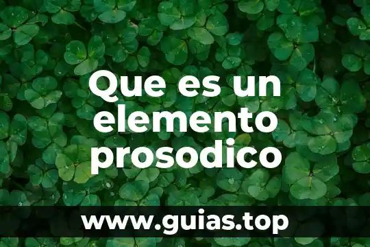 Que es un elemento de muestra 3 Que es un elemento prosodico
