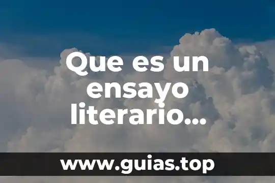 Qué es el lenguaje literario y su figura 6 Que es un ensayo literario definicion.de