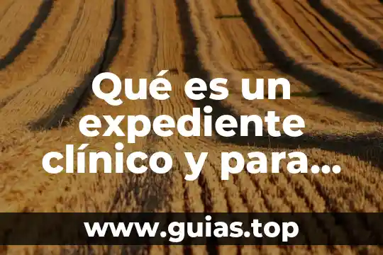 Que es el problema del agua 7 Qué es un expediente clínico y para qué sirve