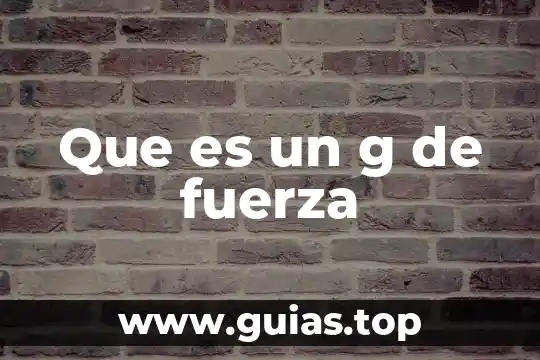 Qué es el concepto de fuerza 6 Que es un g de fuerza