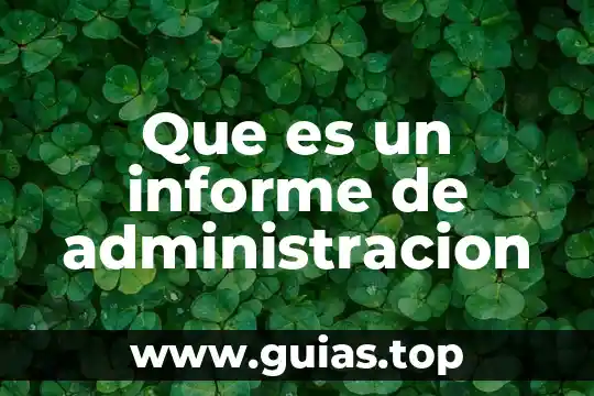 Qué es visión en un informe 5 Que es un informe de administracion