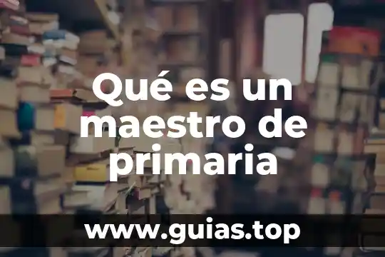 Que es ser un buen maestro 6 Qué es un maestro de primaria