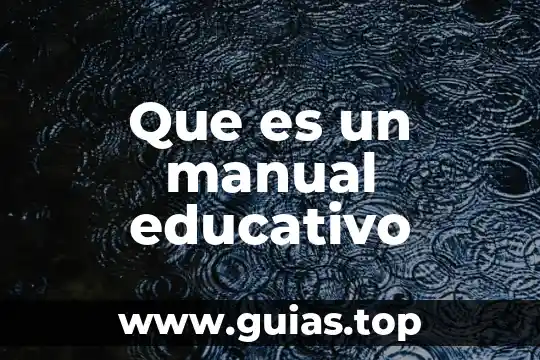 Que es un manual educativo