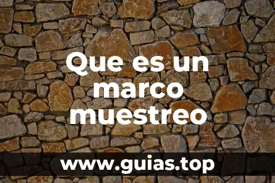 Que es un plan de muestreo concepto 5 Que es un marco muestreo