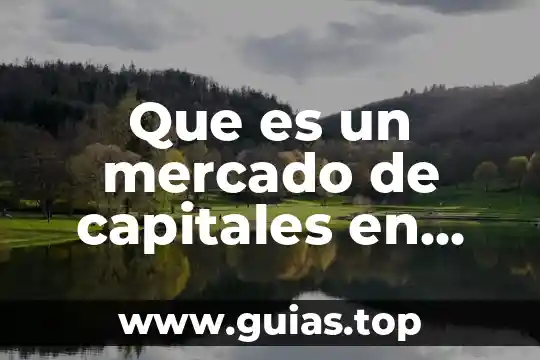 Que es el mercado de dinero y de capitales 3 Que es un mercado de capitales en mexico