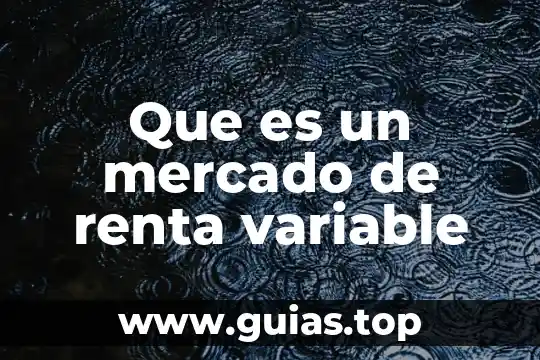 Personal que es renta como se difine 4 Que es un mercado de renta variable