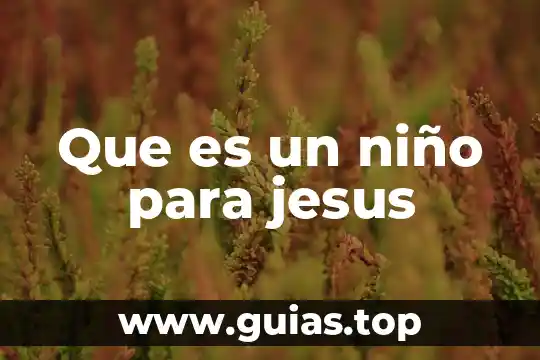 Ensayo que es jesus en mi vida 4 Que es un niño para jesus
