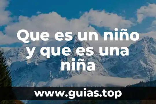 Que es un niño envuelto platillo 4 Que es un niño y que es una niña
