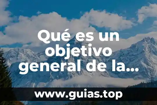 Que es en general un concepto 5 Qué es un objetivo general de la mujer
