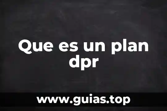 Que es el plan unico 3 Que es un plan dpr