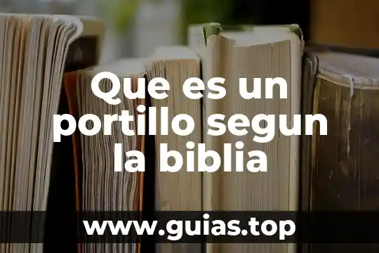 Según autores que es ecotecnia 6 Que es un portillo segun la biblia