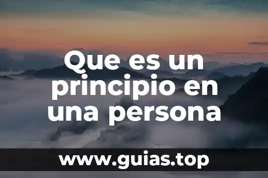 Qué es un principio en un documento 8 Que es un principio en una persona