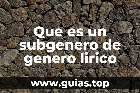 Qué es la ciencia y tecnología concepto 3 Que es un subgenero de genero lirico