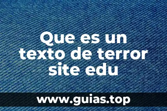 Que es texto especializados 7 Que es un texto de terror site edu