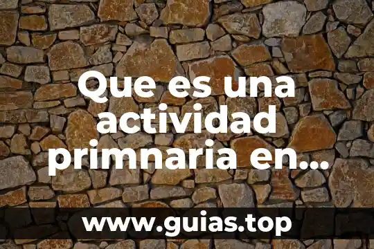 Qué es ing en producción animal 4 Que es una actividad primnaria en mexico