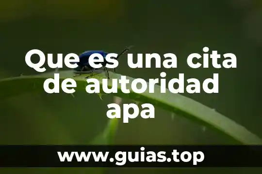 Que es la figura de la autoridad 6 Que es una cita de autoridad apa
